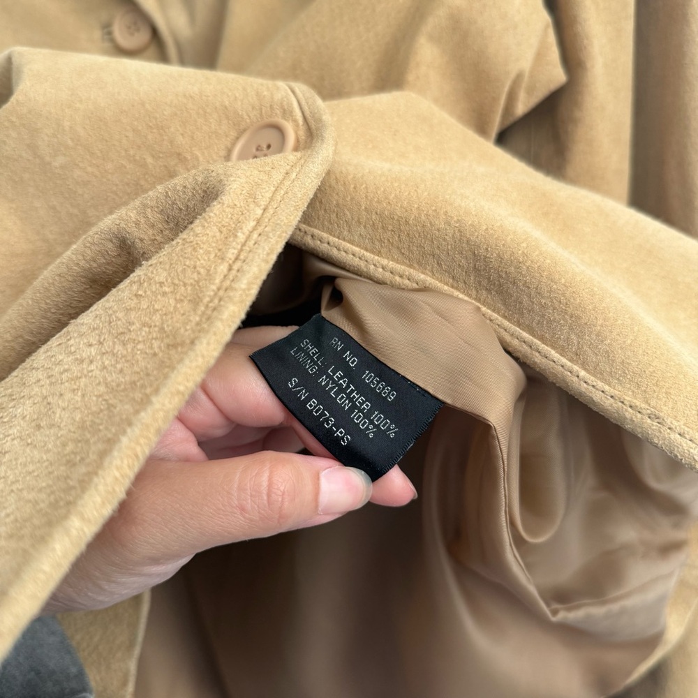 Cuero Tan Leather Button Front Jacket Medium - image 7